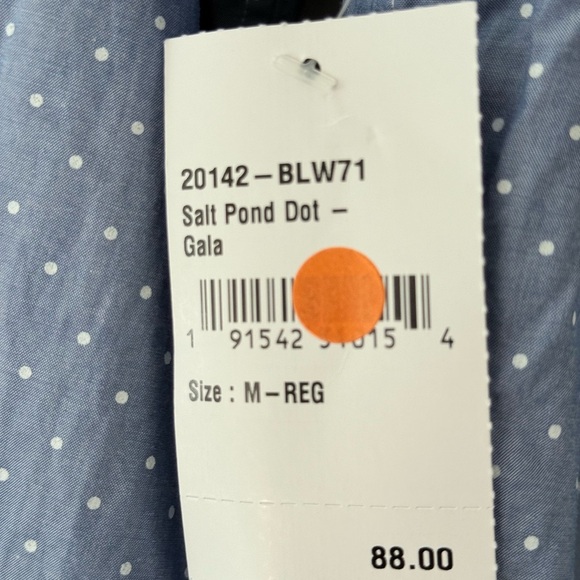 Bonobos Slim Fit Chambray Button Down Shirt Size Medium Polka Dot Blue White - Picture 9 of 10